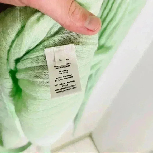 NWT Helmut Lang Strap Crew Neck Sweater in Pine Frost Green - Picture 8 of 8